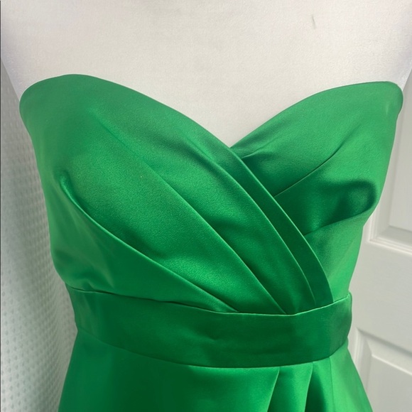 Alfred Angelo Green Strapless Dress Criss Cross Sweetheart Bodice Size 10 - Picture 2 of 7